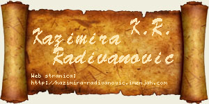 Kazimira Radivanović vizit kartica